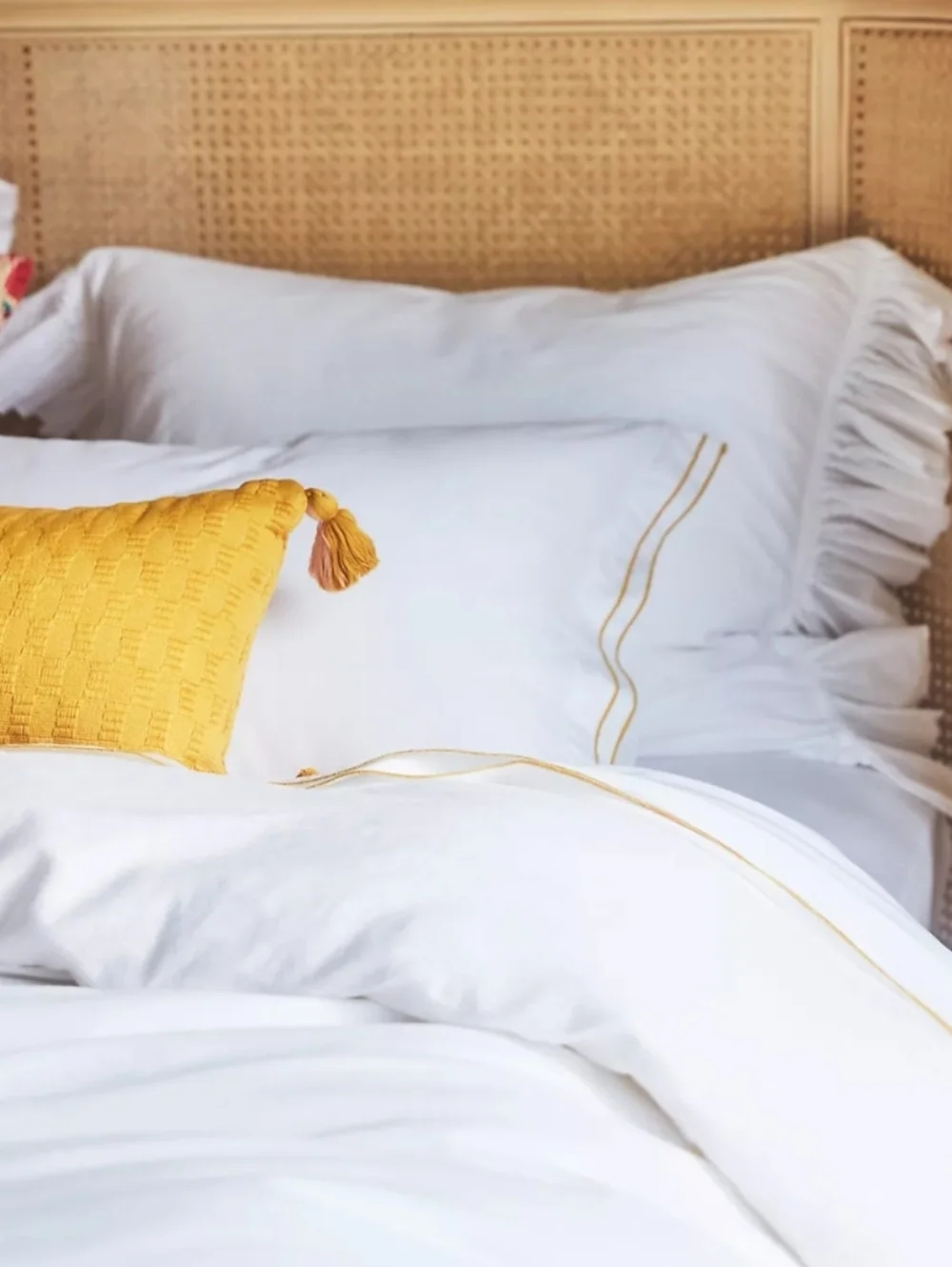 Organic Cotton Spa Sateen Ruffled Duvet Cover